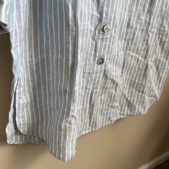 Soft Surroundings Striped Linen Shirt Dress S - Picture 3 of 7